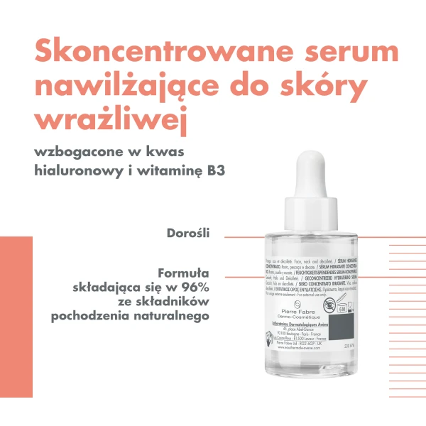 Avene Hydrance Boost, skoncentrowane serum nawilżające, 30 ml