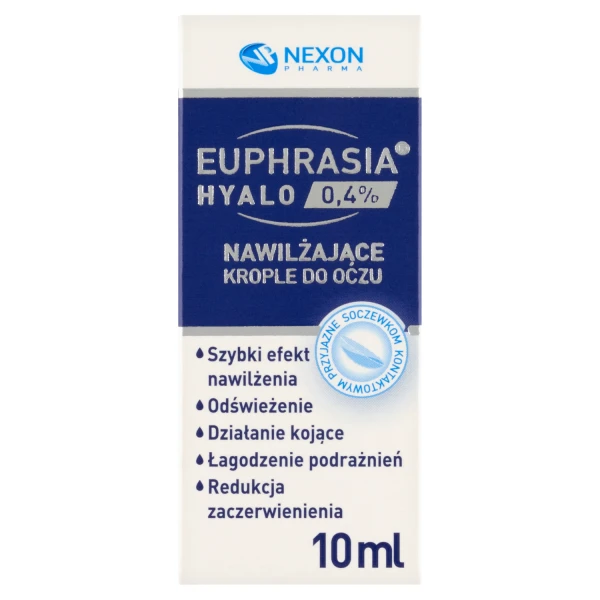 Euphrasia Hyalo 0,4%, nawilżające krople do oczu, 10 ml