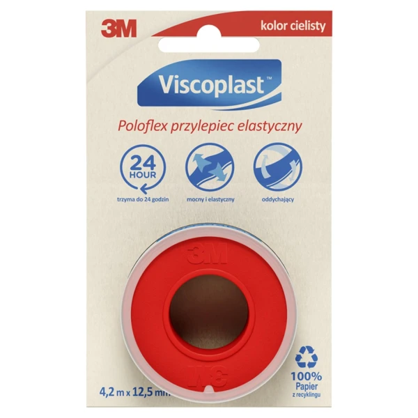 Viscoplast Poloflex, przylepiec elastyczny, 4,2 m x 12,5 mm, 1 sztuka