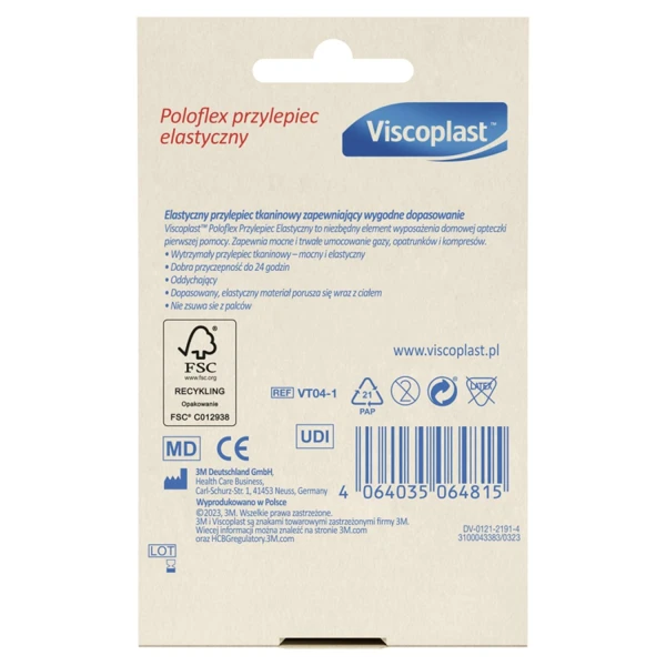 Viscoplast Poloflex, przylepiec elastyczny, 4,2 m x 12,5 mm, 1 sztuka