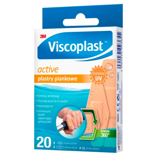 Viscoplast Active, amortyzujące plastry piankowe, 20 sztuk