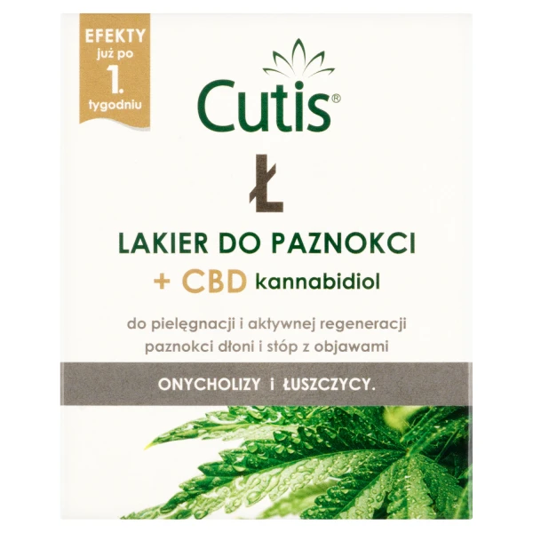 Cutis Ł-Łuszczyca, lakier do paznokci + CBD, na objawy onycholizy i łuszczycy, 10 ml
