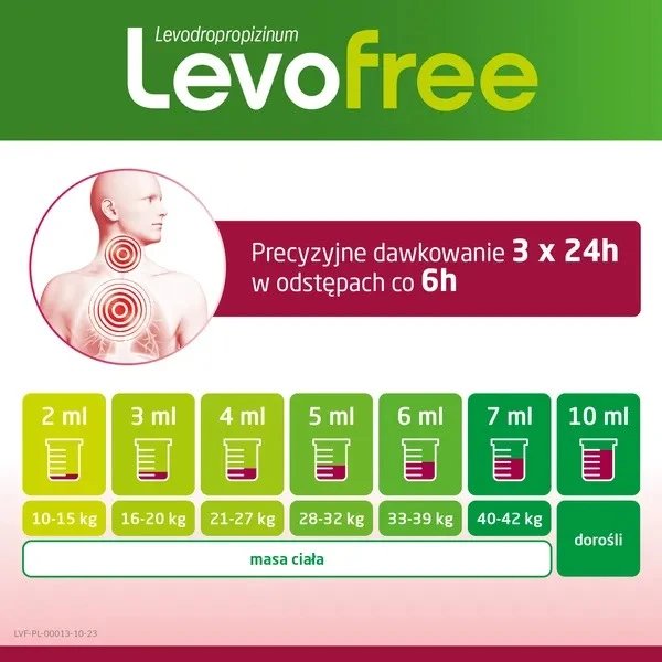 Levofree 6 mg/ml, od 2 lat, syrop na kaszel suchy, 120 ml