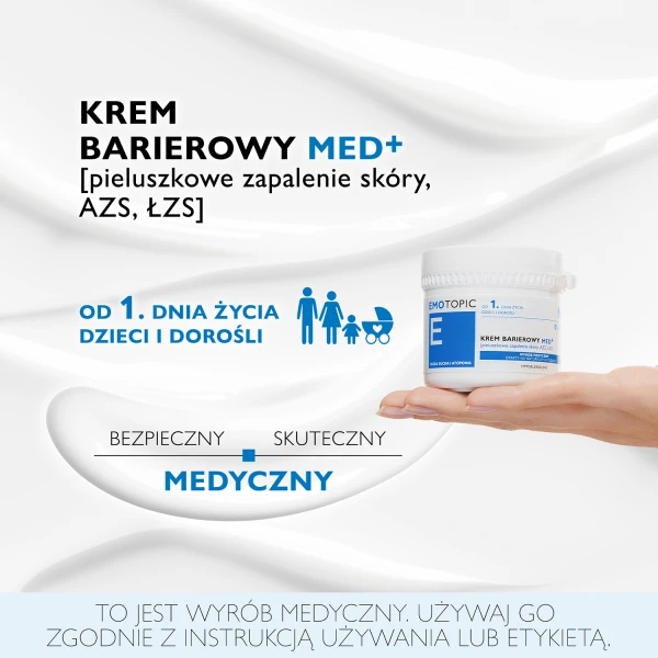 Emotopic Med+, Emolientowy krem barierowy do twarzy i ciała, 75 ml