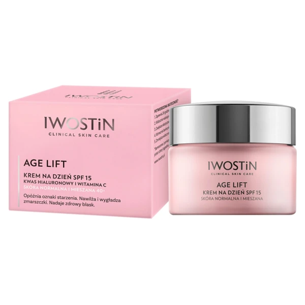 Zestaw Iwostin Age Lift, krem na dzień, skóra normalna i mieszana, SPF 15, 50 ml + krem pod oczy, 15 ml + serum przeciwzmarszczkowe, 30 ml