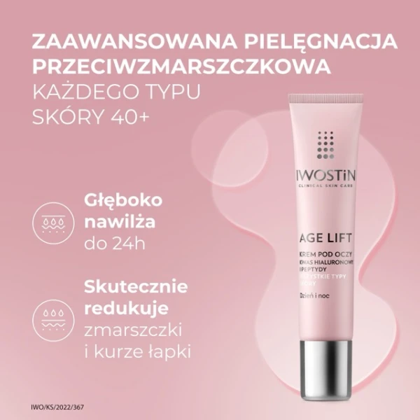 Zestaw Iwostin Age Lift, krem na dzień, skóra normalna i mieszana, SPF 15, 50 ml + krem pod oczy, 15 ml + serum przeciwzmarszczkowe, 30 ml