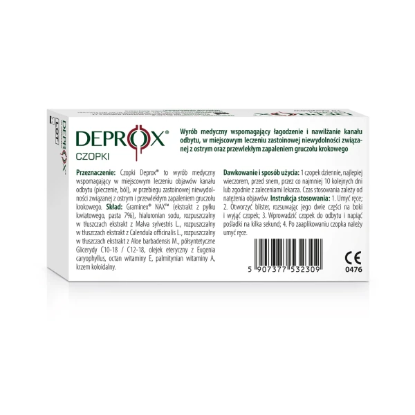 Deprox czopki na zapalenie prostaty, 10 sztuk