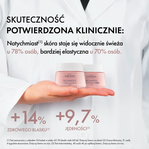 Zestaw Vichy Neovadiol Rose Platinium, różany krem do twarzy wzmacniająco-rewitalizujący, 50 ml + różany krem do twarzy na noc, 50 ml