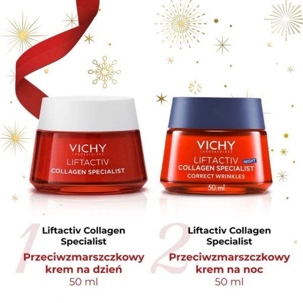 Zestaw Vichy Lift Collagen Specialist, krem, 50 ml + krem na noc, 50 ml