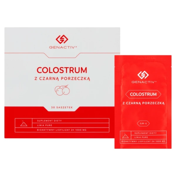 Genactiv Colostrum z Czarną Porzeczką, proszek, 3 g x 30 saszetek