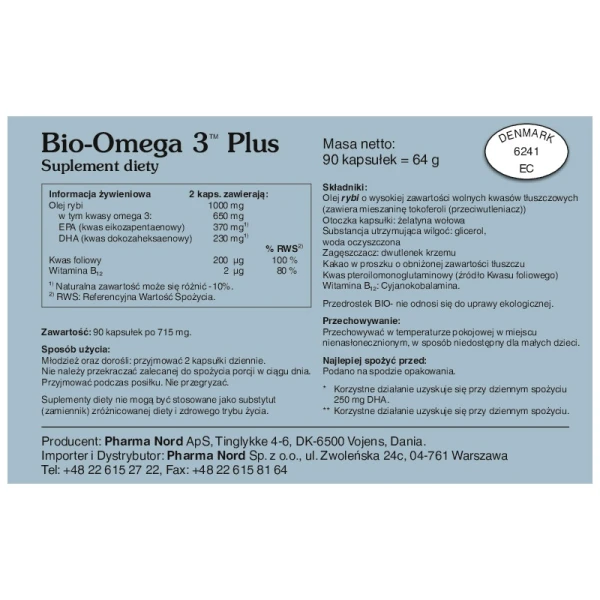 Bio-Omega 3 Plus, 90 kapsułek