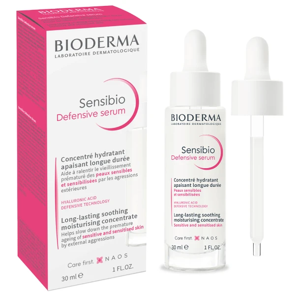 Bioderma Sensibio Defensive, łagodzące serum nawilżające do twarzy, skóra wrażliwa, 30 ml
