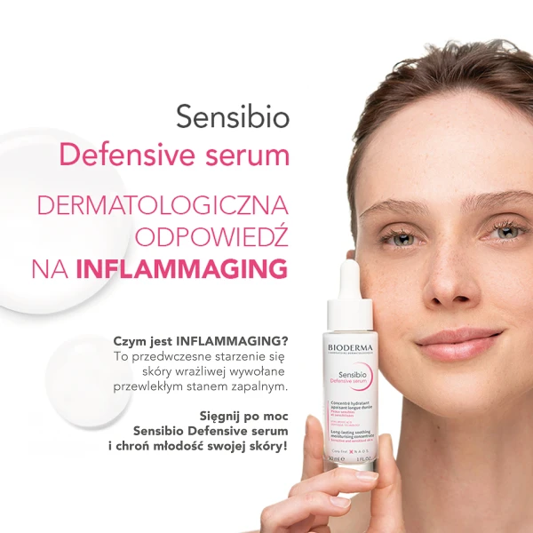 Bioderma Sensibio Defensive, łagodzące serum nawilżające do twarzy, skóra wrażliwa, 30 ml