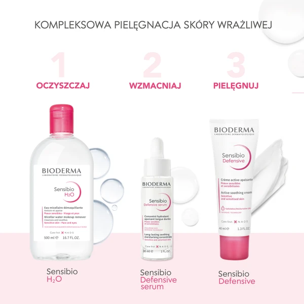 Bioderma Sensibio Defensive, łagodzące serum nawilżające do twarzy, skóra wrażliwa, 30 ml