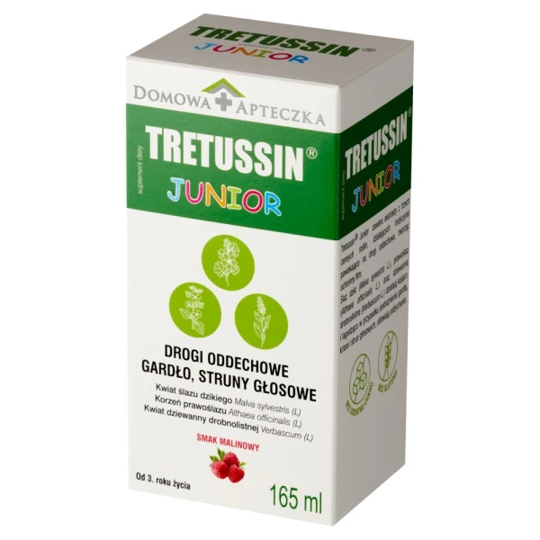 Tretussin Junior, od 3 lat, smak malinowy, 165 ml