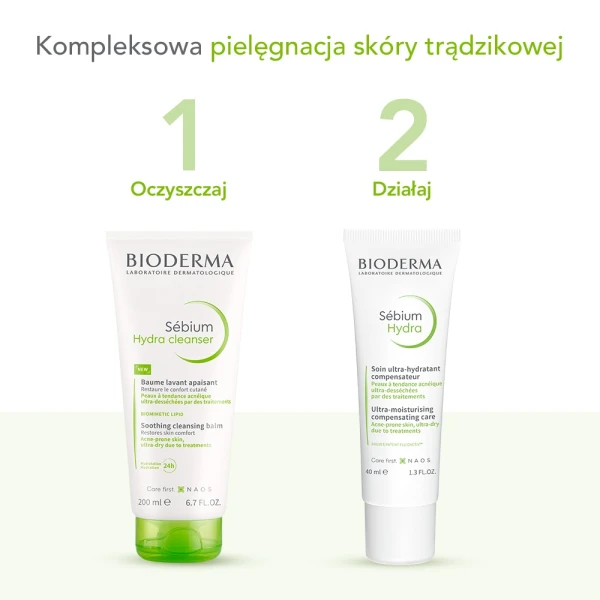 Bioderma Sebium Hydra Cleanser, oczyszczająca emulsja, 200 ml