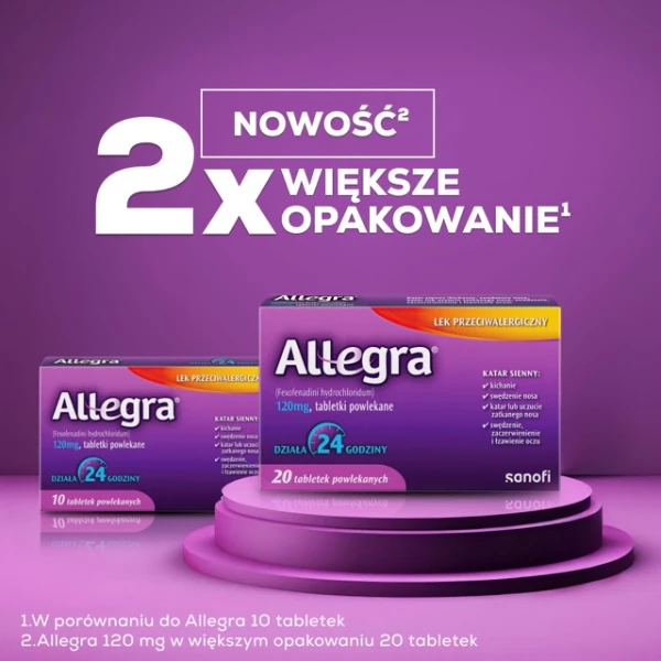 Allegra 120 mg, 20 tabletek powlekanych