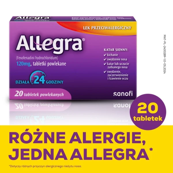 Allegra 120 mg, 20 tabletek powlekanych