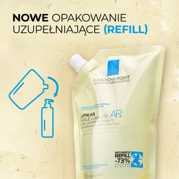 La Roche-Posay Lipikar AP+, olejek myjący uzupełniający poziom lipidów, przeciw podrażnieniom skóry, zapas, 400 ml