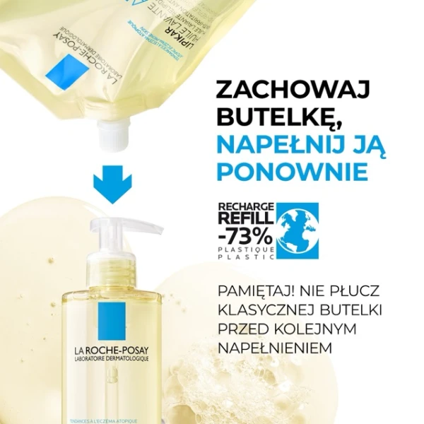 La Roche-Posay Lipikar AP+, olejek myjący uzupełniający poziom lipidów, przeciw podrażnieniom skóry, zapas, 400 ml