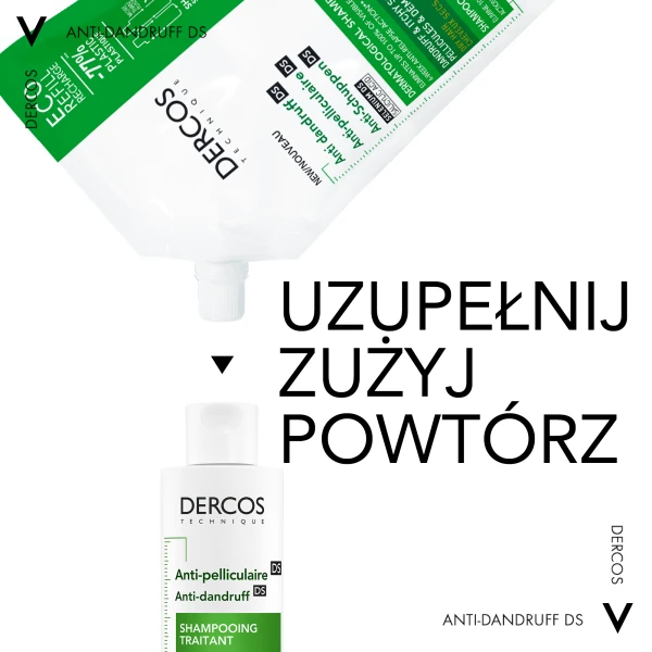 Vichy Dercos Anti Dandruff DS, szampon przeciwłupieżowy, włosy suche, zapas, 500 ml