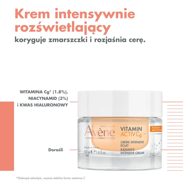 Avene Vitamin Activ Cg, Rozświetlający krem do twarzy, 50 ml
