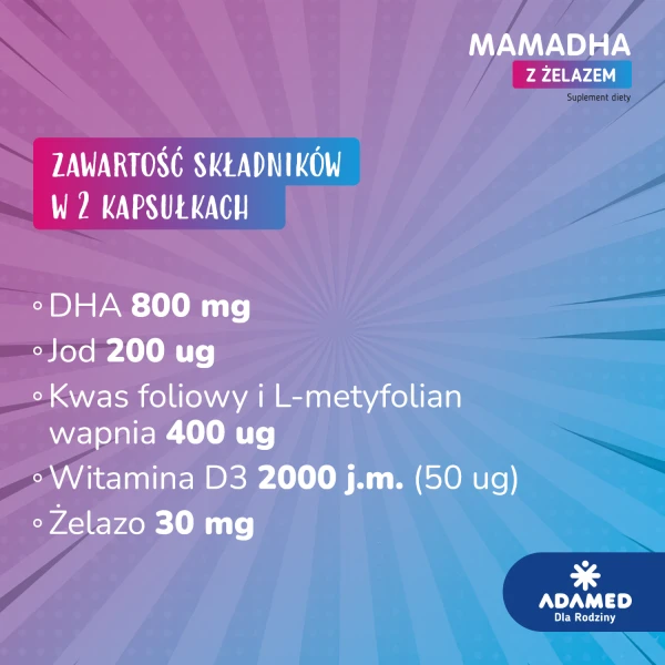 MamaDHA z żelazem, 60 kapsułek
