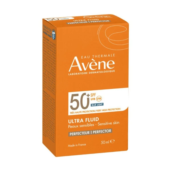 Avene Ultra Fluid Perfector, krem przeciwsłoneczny do twarzy, skóra wrażliwa, SPF 50+, 50 ml