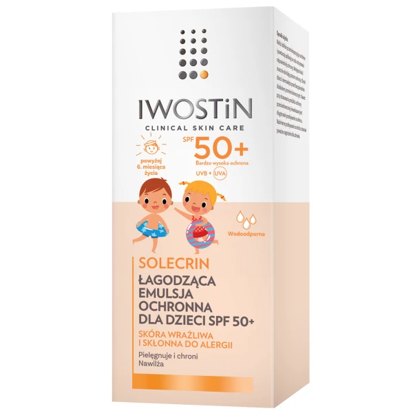 Iwostin Solecrin, lekka emulsja ochronna dla dzieci powyżej 6 miesiąca, SPF 50+, 100 ml