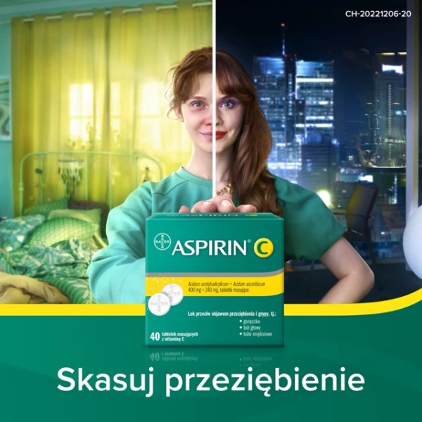 Aspirin C 400 mg + 240 mg, 40 tabletek musujących