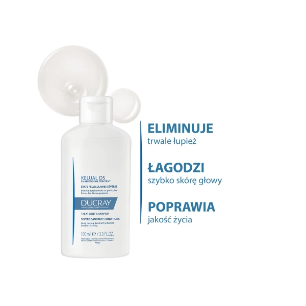 Ducray Kelual DS, szampon przeciwłupieżowy, ciężkie stany łupieżowe, 100 ml
