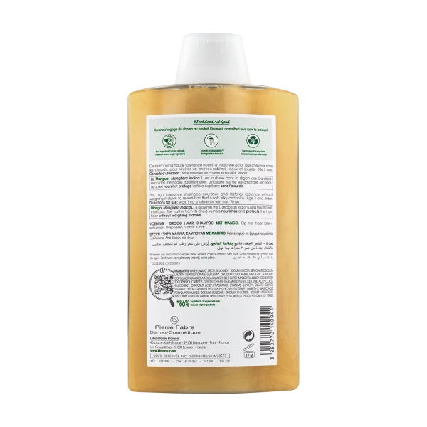 Klorane Szampon odżywczy do włosów suchych z Mango, 400 ml