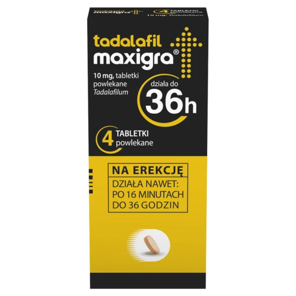 Tadalafil Maxigra, 10 mg, 4 tabletki powlekane