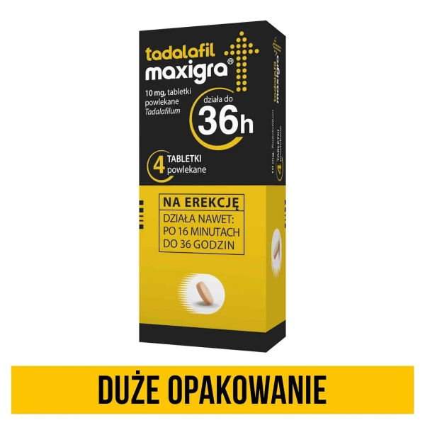 Tadalafil Maxigra, 10 mg, 4 tabletki powlekane