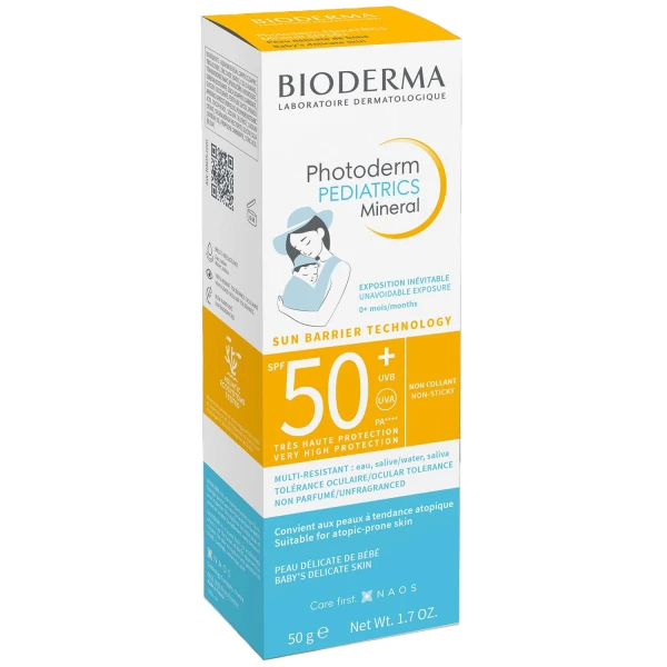 Bioderma Photoderm Pediatrics, fluid mineralny dla dzieci, do skóry wrażliwej i alergicznej, SPF 50+, od urodzenia, 50 g