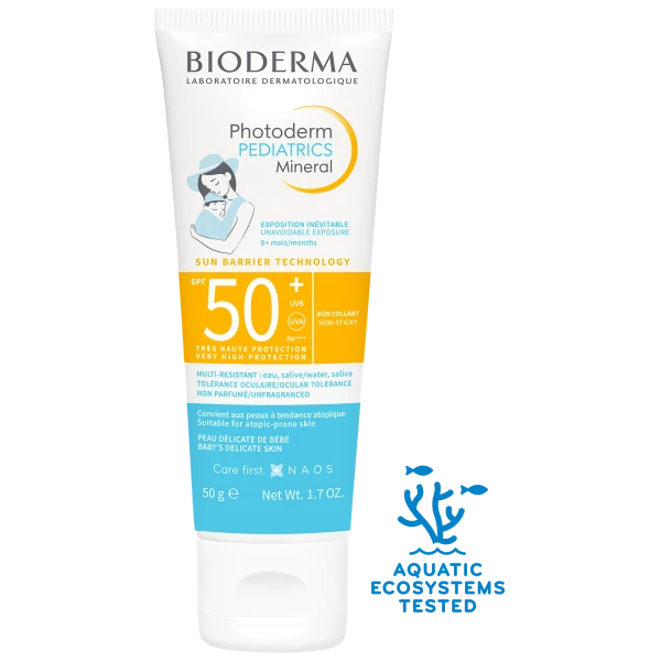 Bioderma Photoderm Pediatrics, fluid mineralny dla dzieci, do skóry wrażliwej i alergicznej, SPF 50+, od urodzenia, 50 g