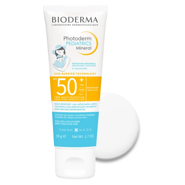 Bioderma Photoderm Pediatrics, fluid mineralny dla dzieci, do skóry wrażliwej i alergicznej, SPF 50+, od urodzenia, 50 g