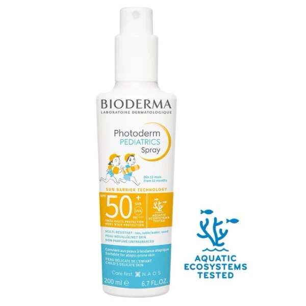 Bioderma Photoderm Pediatrics, spray ochronny dla dzieci, SPF 50+, od 1 roku, 200 ml