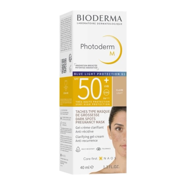 Bioderma Photoderm M, ochronny krem do skóry z tendencją do przebarwień, jasny, SPF 50+, 40 ml