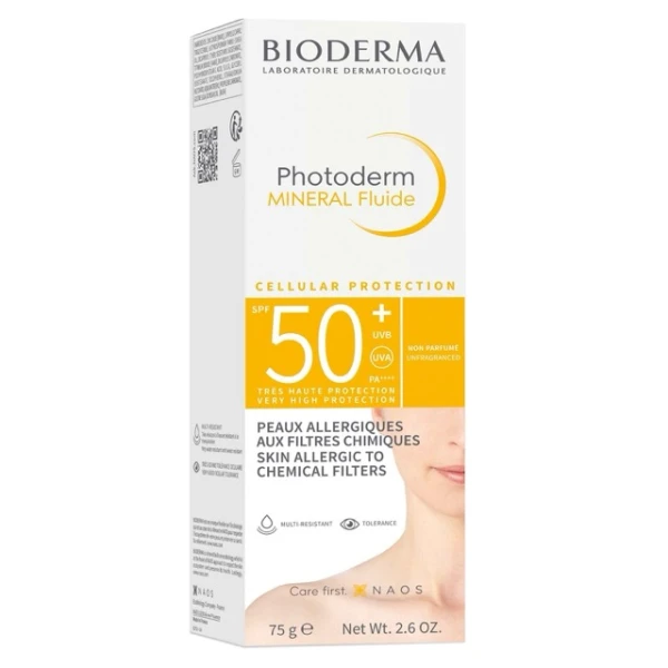 Bioderma Photoderm Mineral Fluide, ochronny fluid mineralny, SPF 50+, 75 g