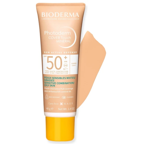 Bioderma Photoderm Cover Touch Mineral, kryjący fluid mineralny, jasny, SPF 50+, 40 g