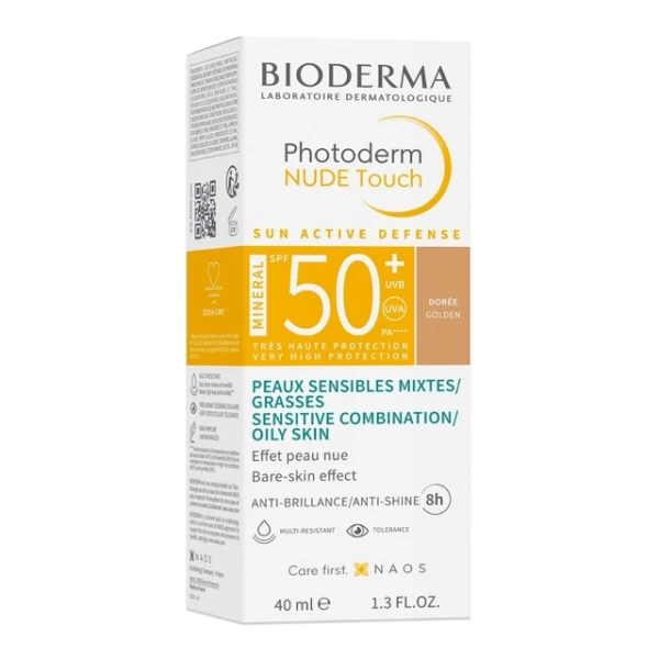 Bioderma Photoderm Nude Touch, podkład mineralny z efektem nude, odcień ciemny, SPF 50+, 40 ml