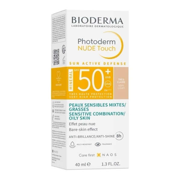 Bioderma Photoderm Nude Touch, podkład mineralny z efektem nude, odcień bardzo jasny, SPF 50+, 40 ml