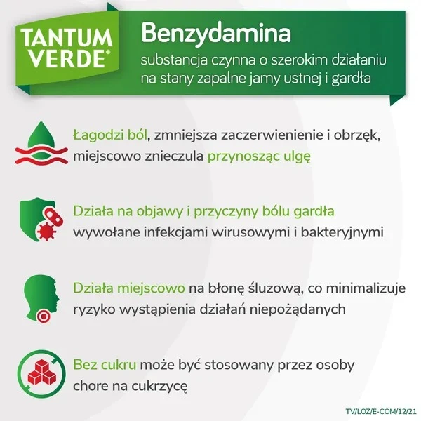 Tantum Verde smak cytrynowy, 3 mg, 30 pastylek