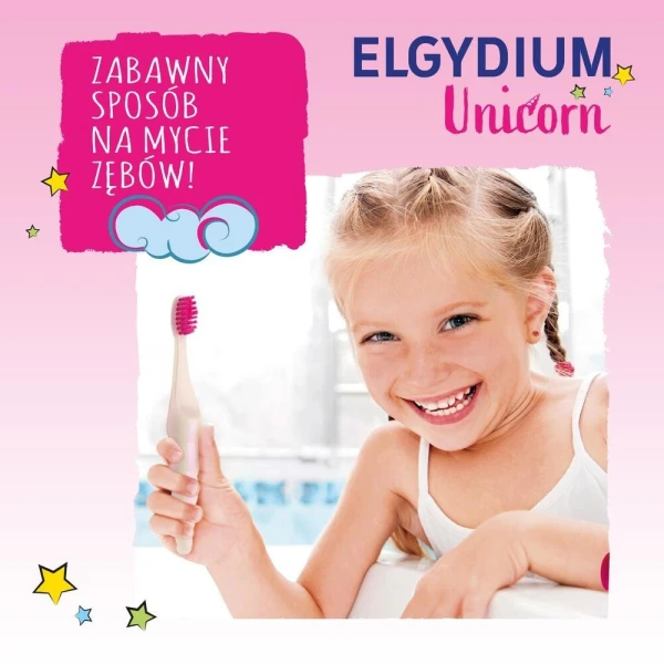 Elgydium Unicorn, Szczoteczka do zębów dla dzieci 2-6 lat, 1 sztuka