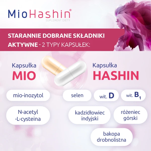 MioHashin, Mio, 60 kapsułek + Hashin, 30 kapsułek