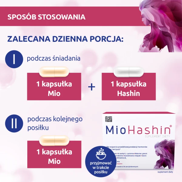 MioHashin, Mio, 60 kapsułek + Hashin, 30 kapsułek