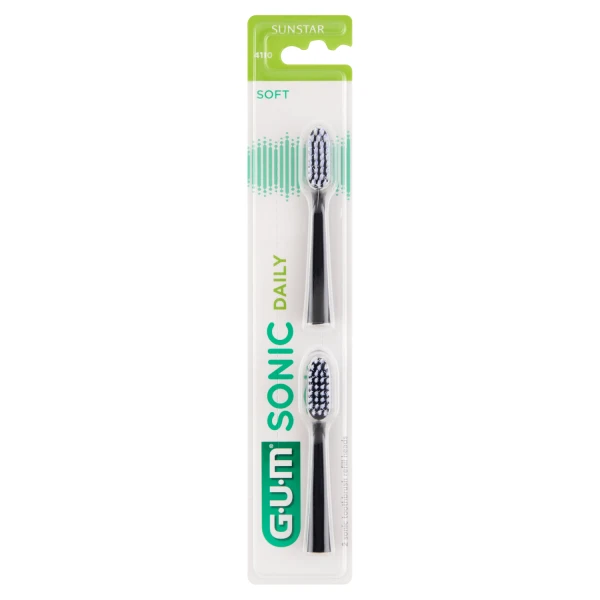 Sunstar Gum, końcówki do szczoteczki sonicznej Sonic Daily, czarne, 2 sztuki