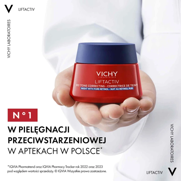 Vichy Liftactiv B3, krem przeciw przebarwieniom na noc z czystym retinolem i niacynamidem, 50 ml