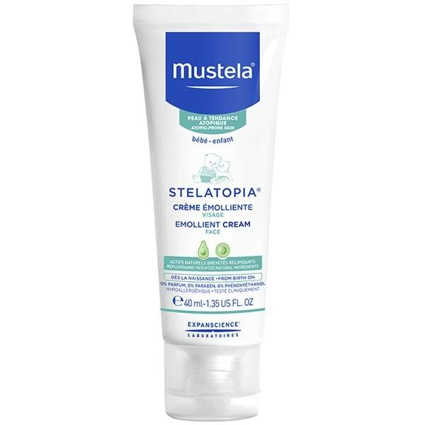 Zestaw Mustela Sun, Maluszek w podróży - skóra skłonna do atopii, mleczko przeciwsłoneczne, SPF 50, 40 ml + Stelatopia, krem do twarzy, 40 ml